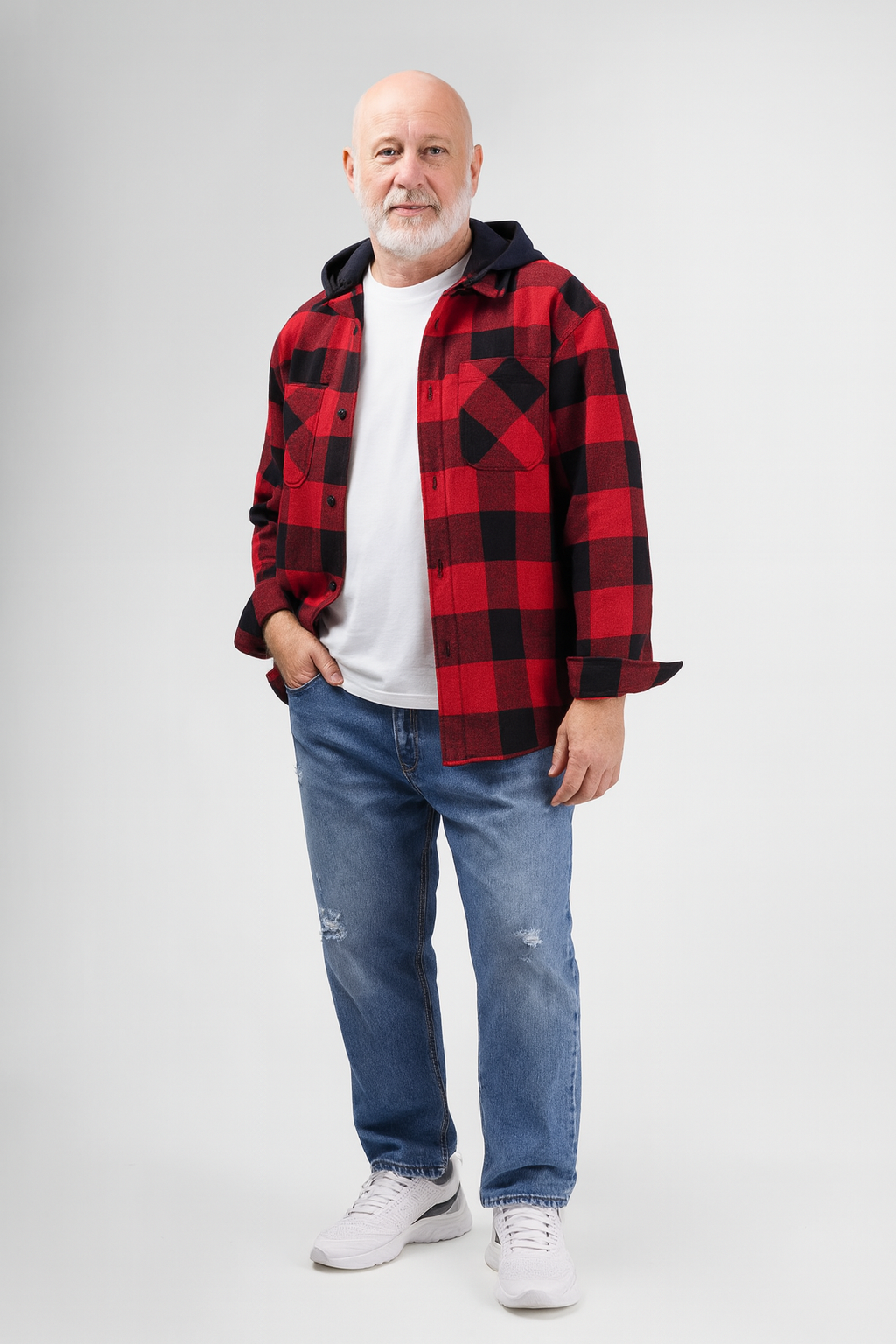 red plaid shirt